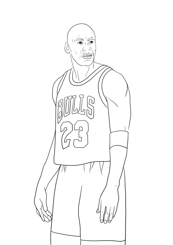 Michael Jordan tulostaa ja värittää arkin