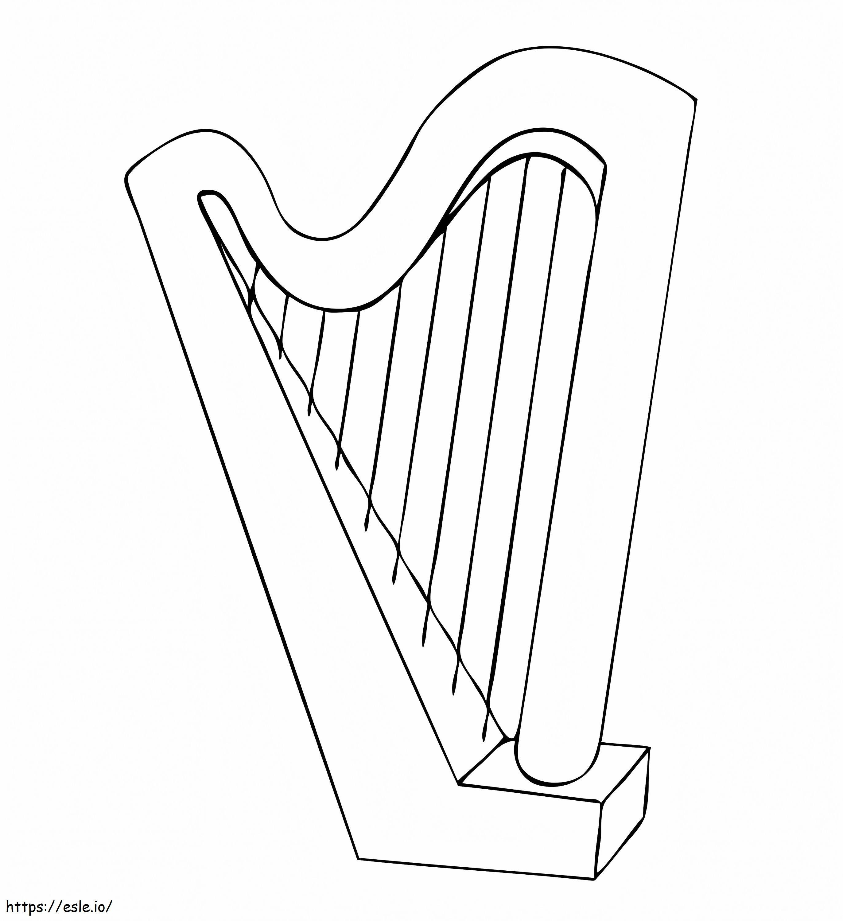 Simple Harp coloring page
