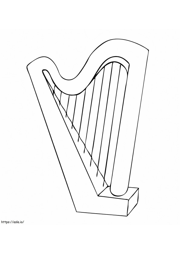 Coloriage Harpe simple à imprimer dessin