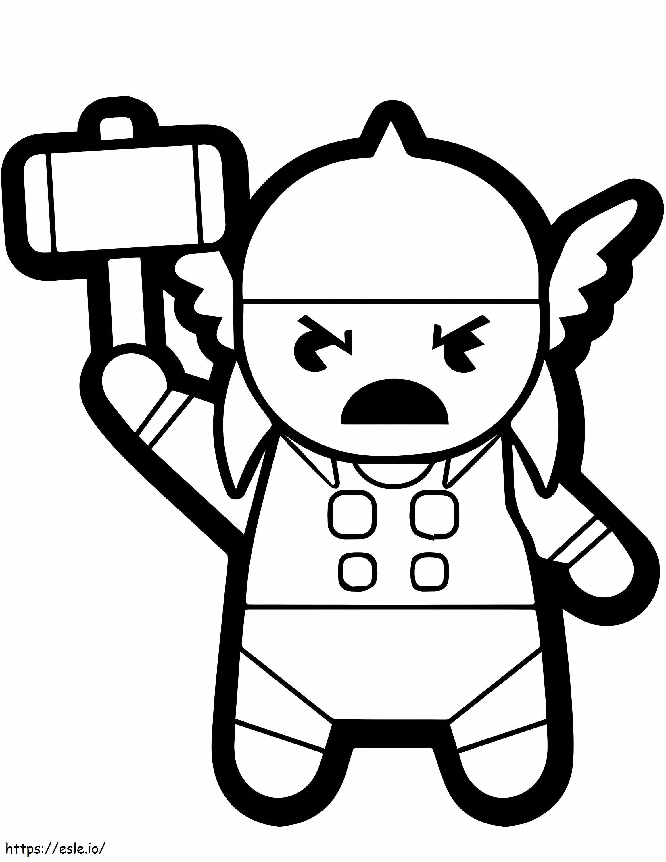 Cartoon Little Thor coloring page