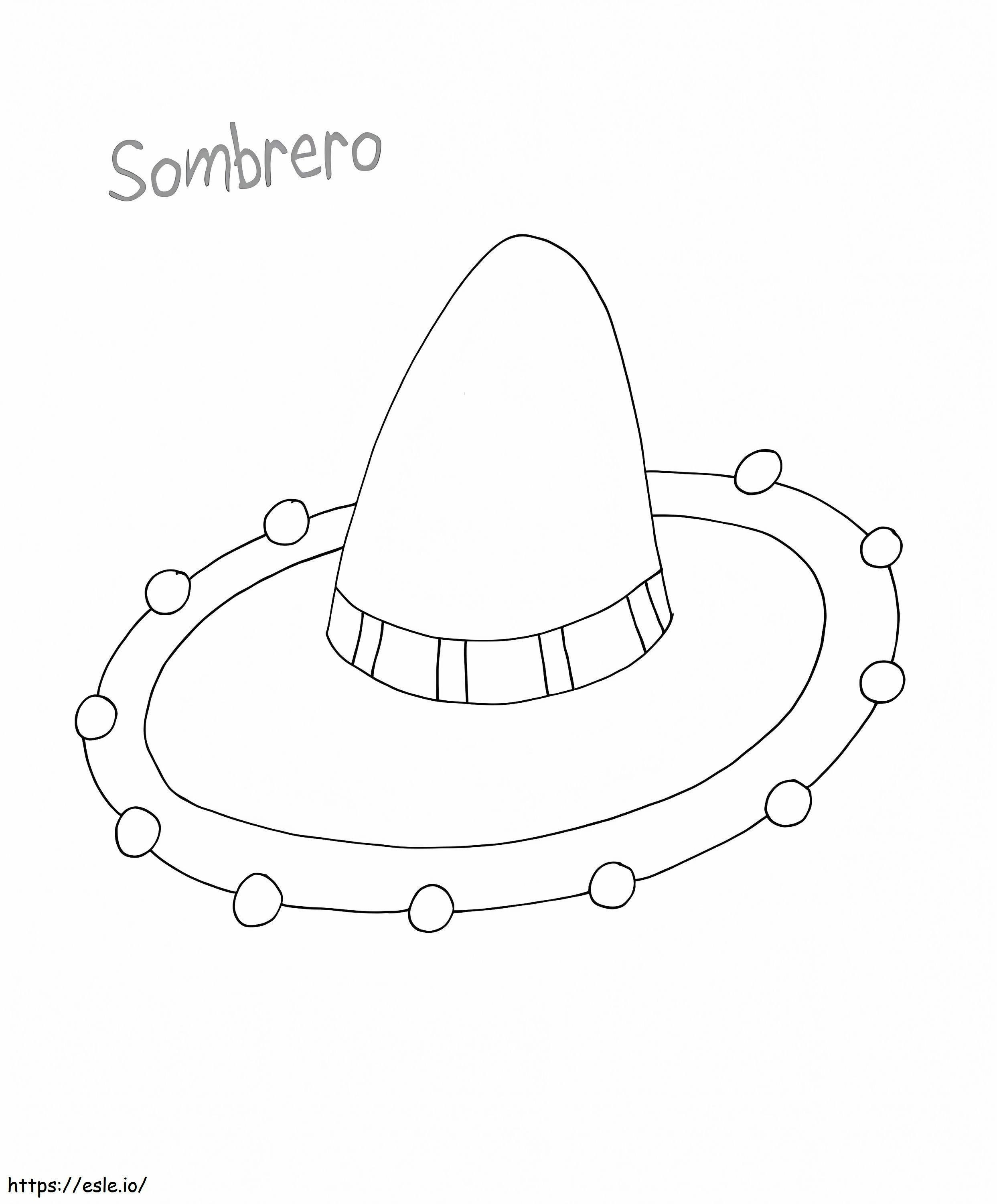 Coloriage Chapeau sombrero mexicain à imprimer dessin