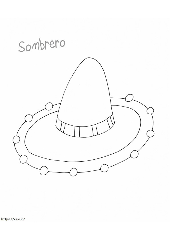 Mexicaanse Sombrero-hoed kleurplaat