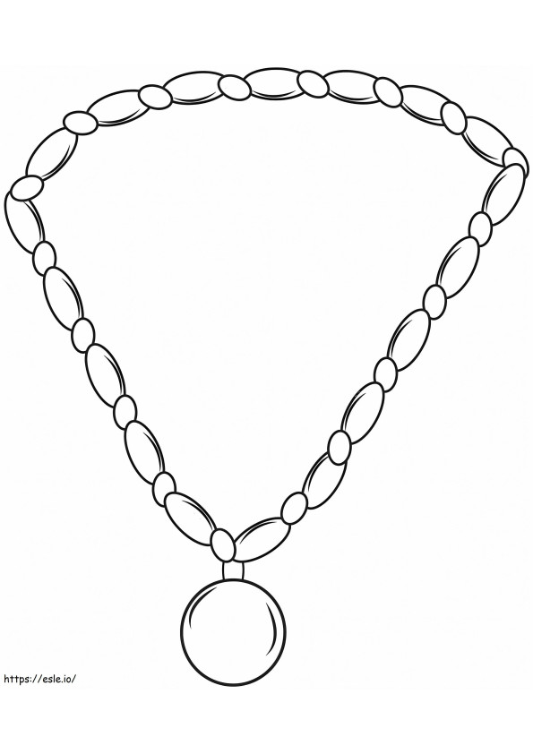 Necklace With Gem coloring page