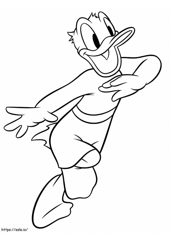 Donald Duck Qui Court coloring page