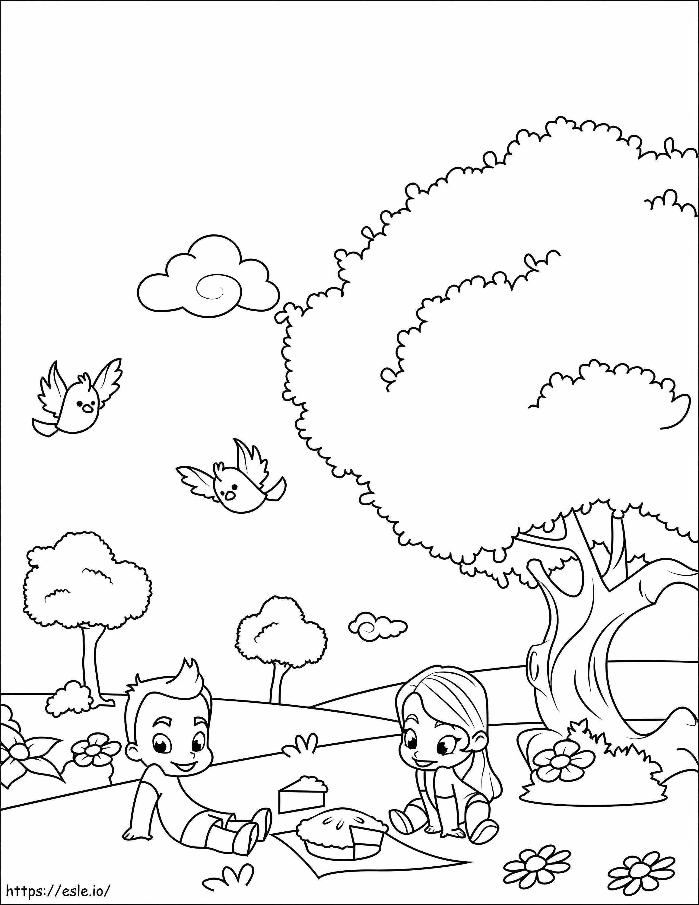 Spring Scene 2 coloring page