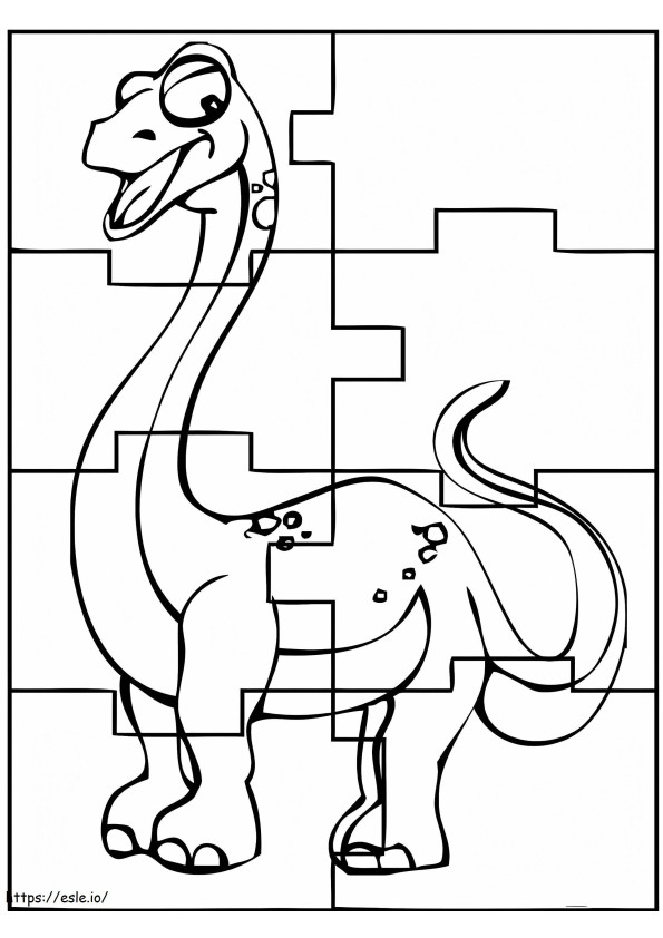 Puzzle cu dinozauri de colorat