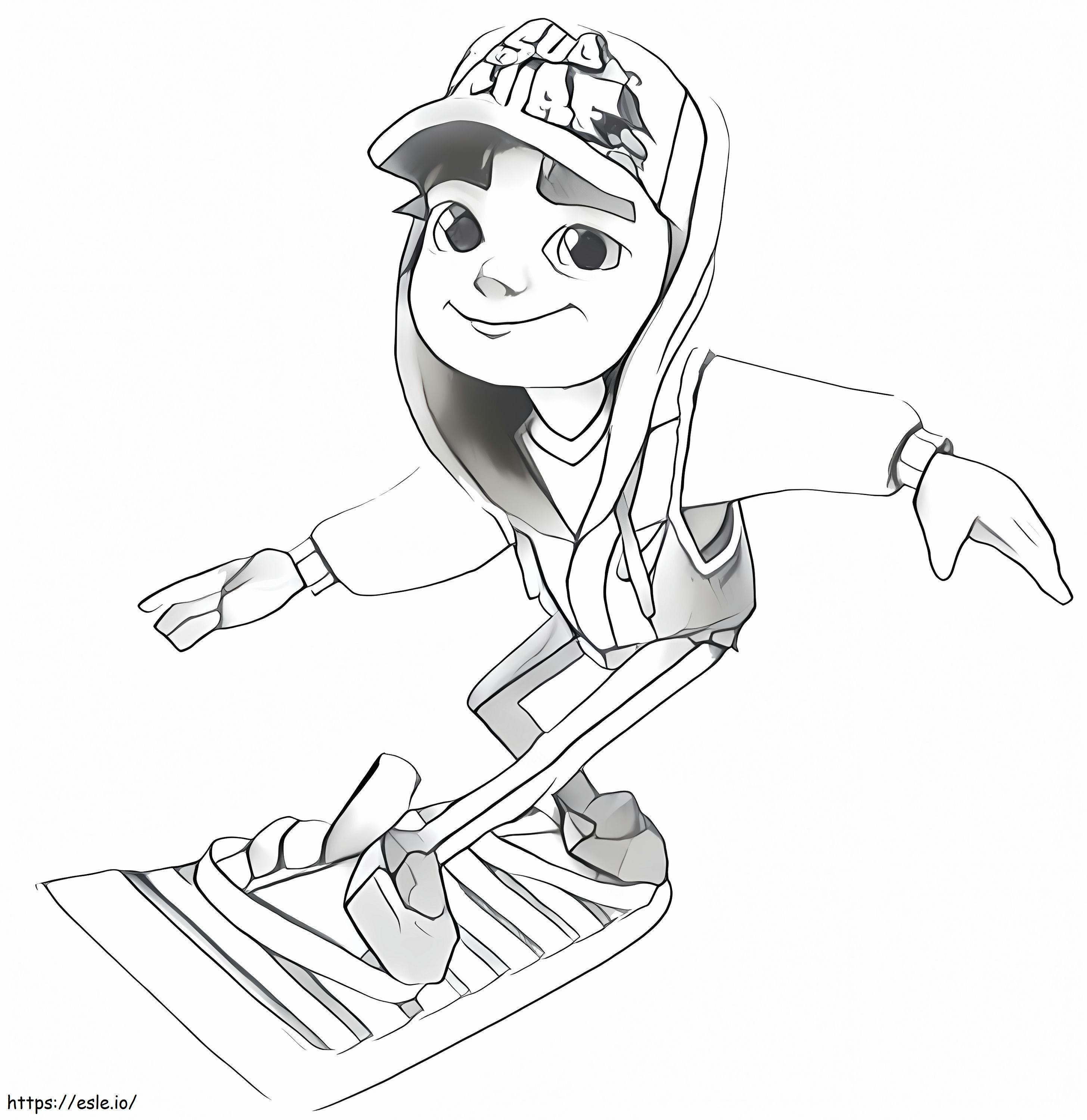 Jake And Subway Surfers coloring page