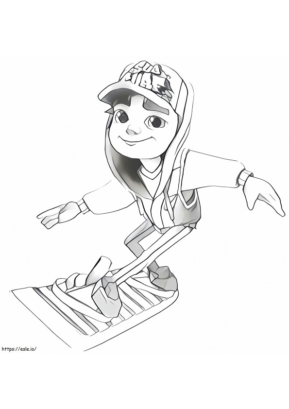 Jake And Subway Surfers coloring page