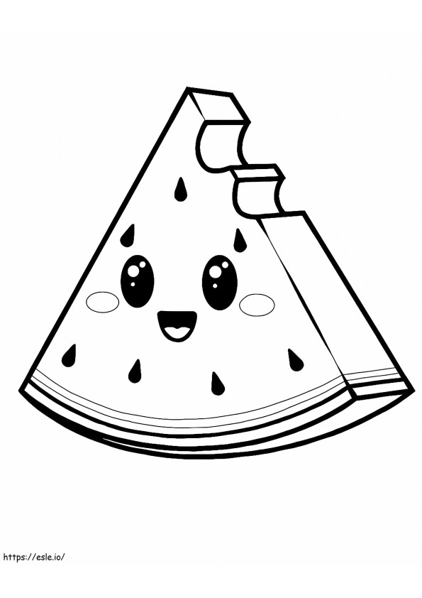 Cute Slice Of Watermelon coloring page