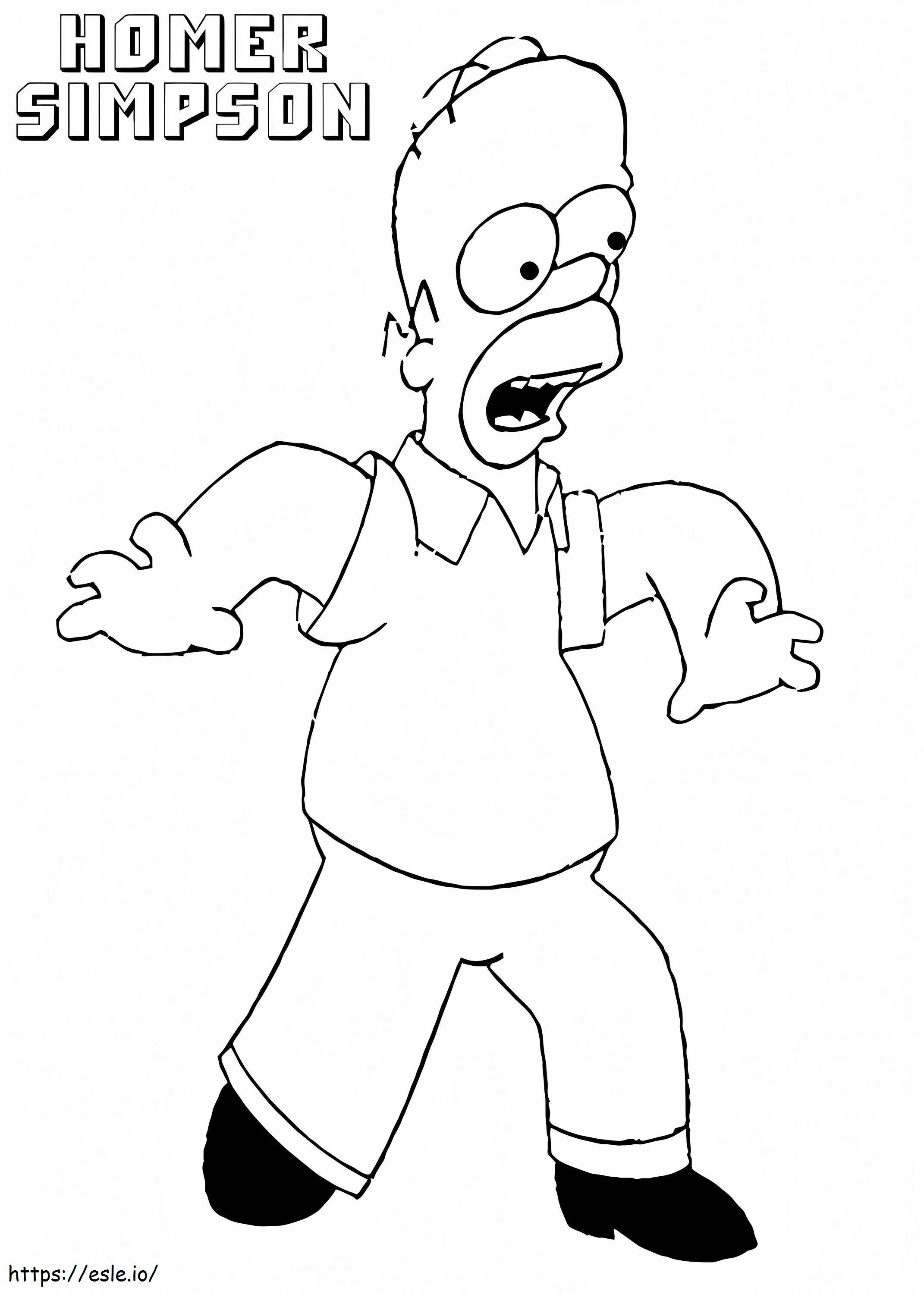 O feio Homer Simpson para colorir
