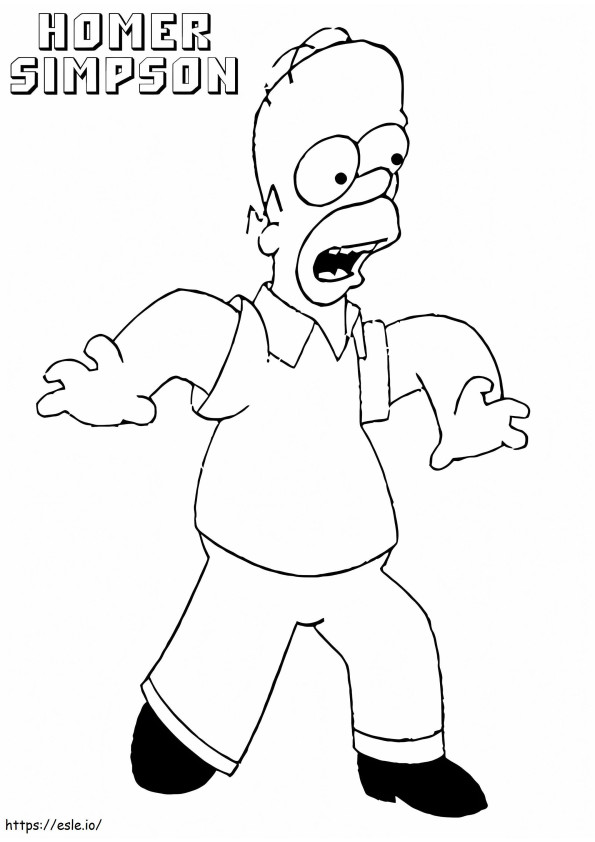 Coloriage Le laid Homer Simpson à imprimer dessin