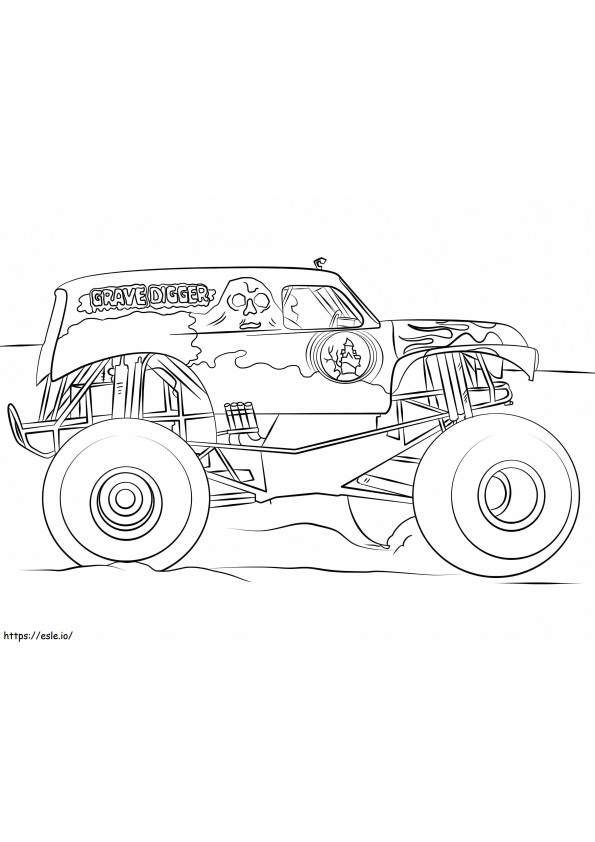 Grave Digger Monster Truck coloring page