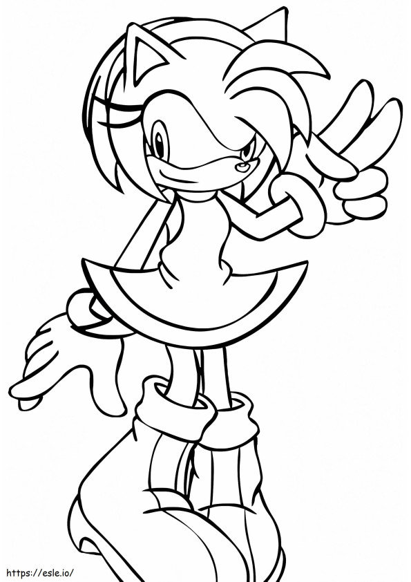 Amy Rose de la Sonic de colorat