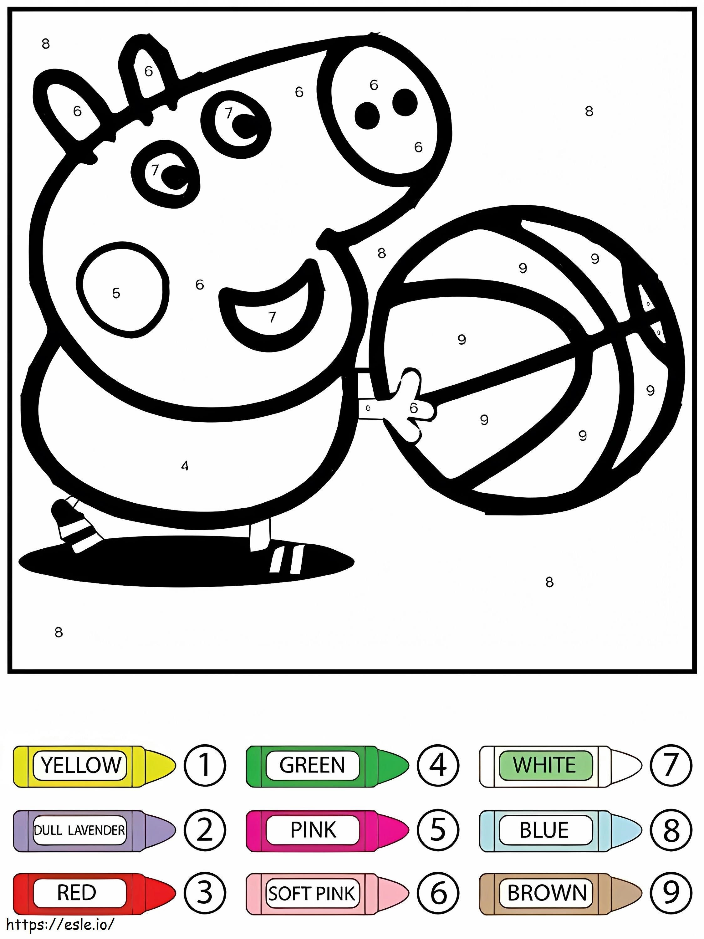 Giocare a Peppa Pig colorando i numeri da colorare