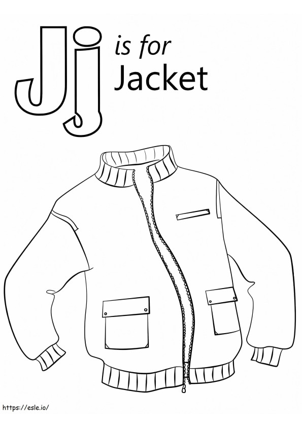 Jachetă cu litera J de colorat