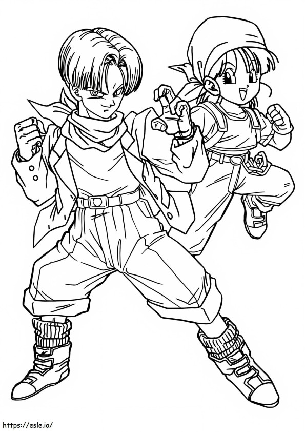 Trunks And Little Bulma coloring page