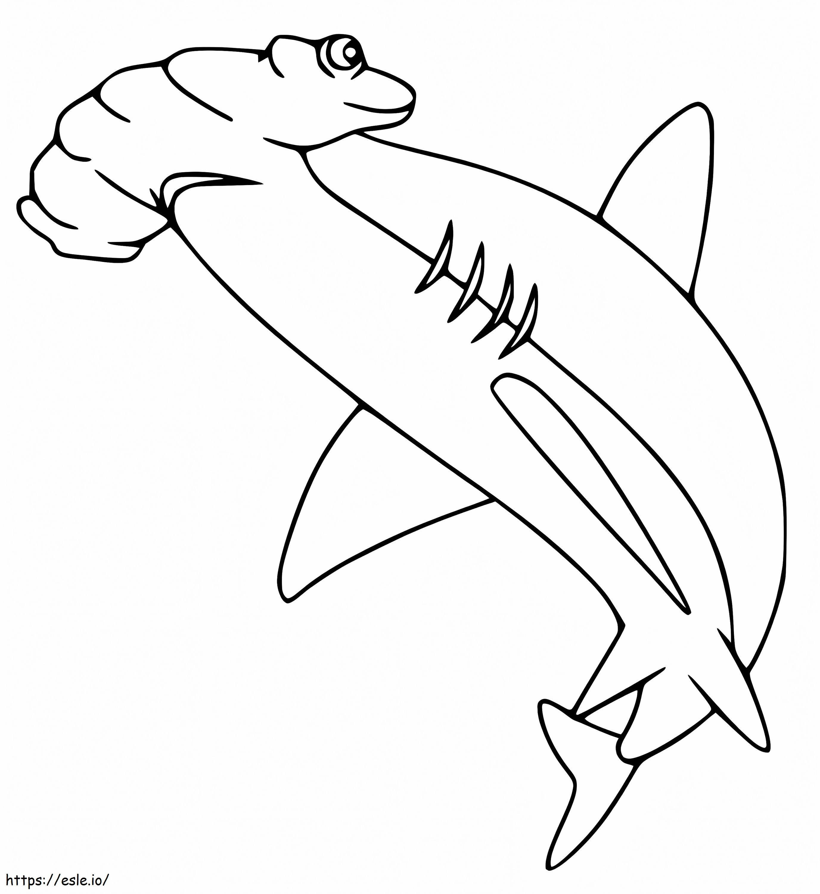 Tubarão-martelo 5 para colorir