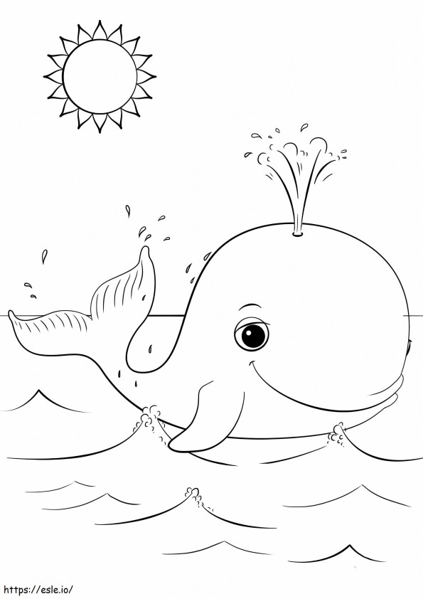 Happy Whale coloring page