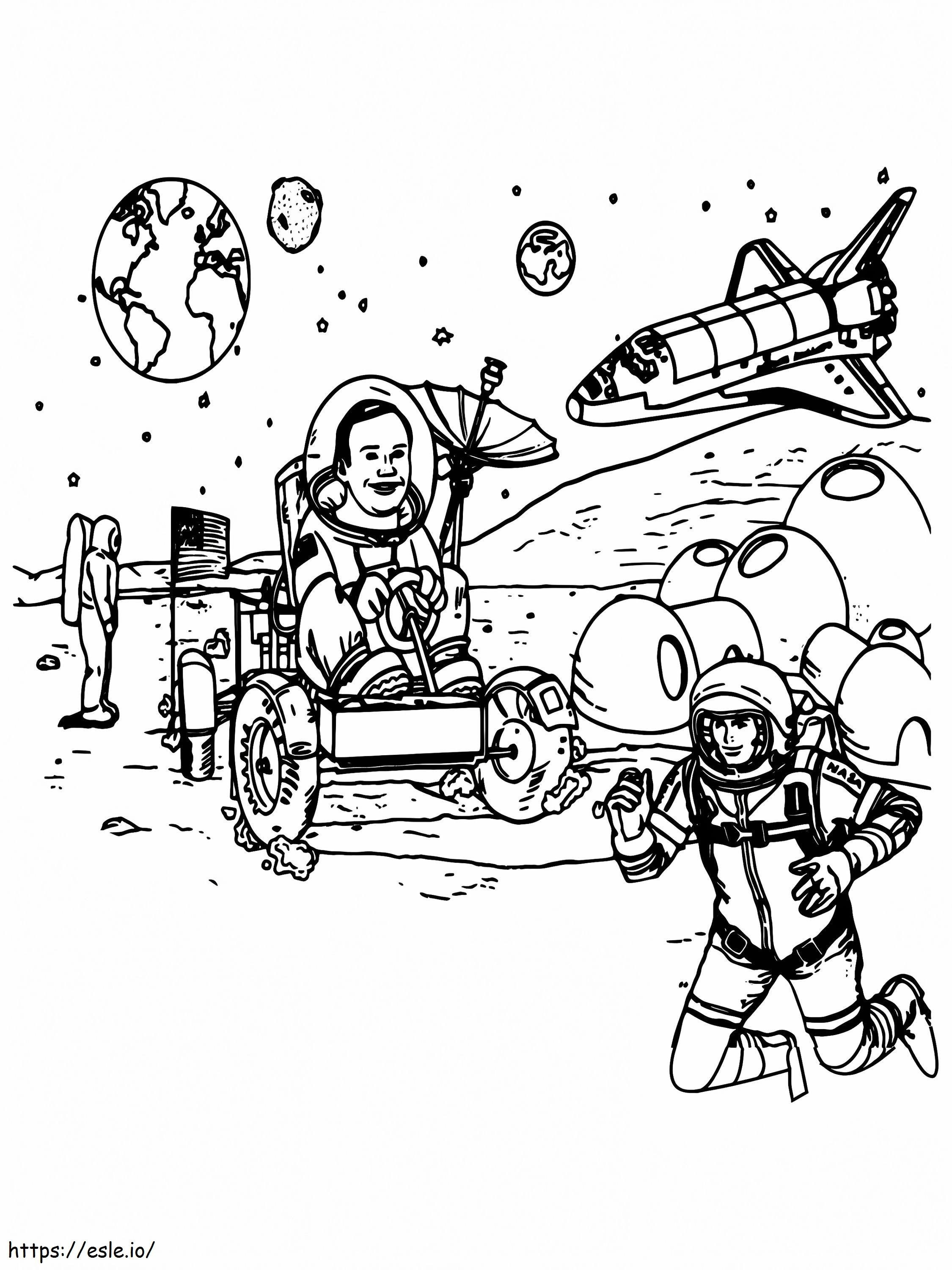 NASA の宇宙飛行士と宇宙旅行 ぬりえ - 塗り絵