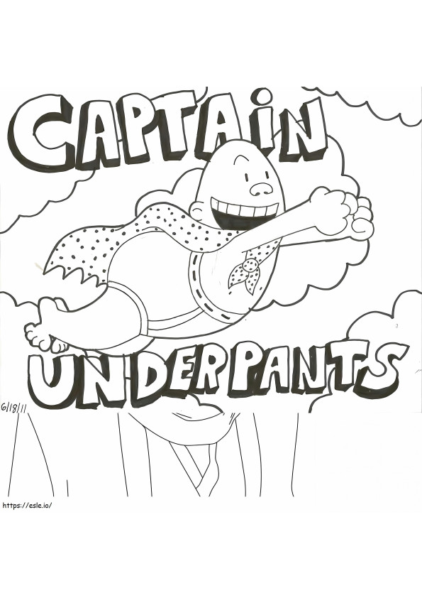 Cool Captain Underpants Flying coloring page