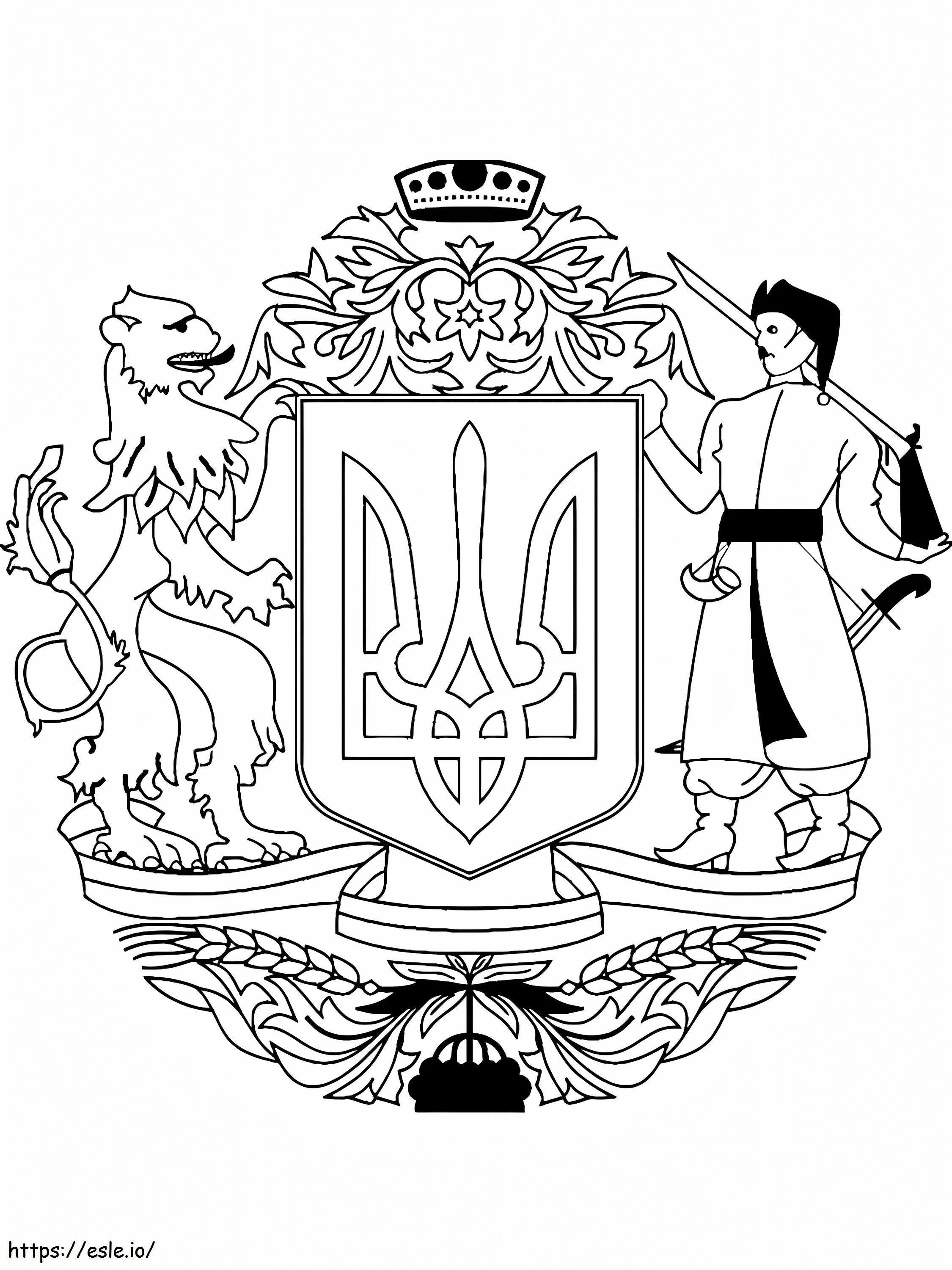 Brasão de Armas da Ucrânia 1 para colorir