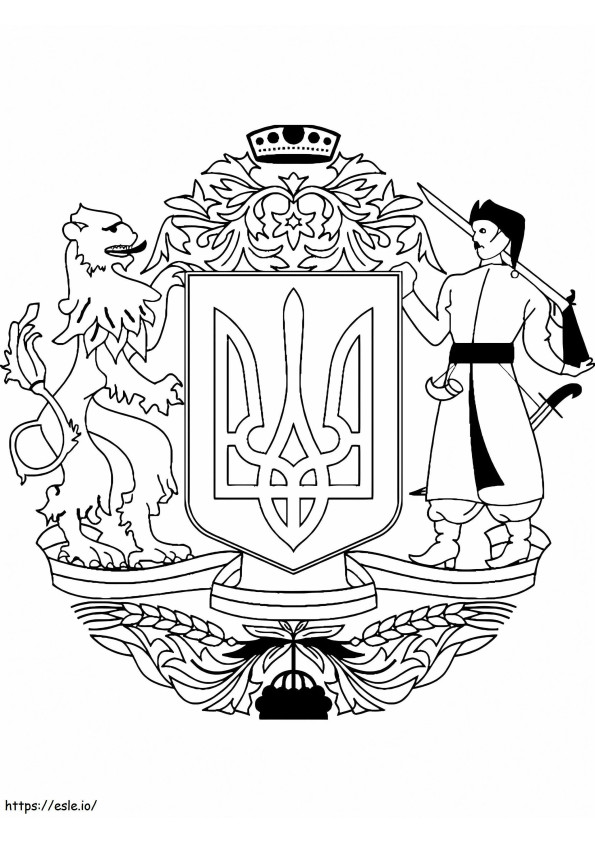 Coat Of Arms Of Ukraine 1 coloring page