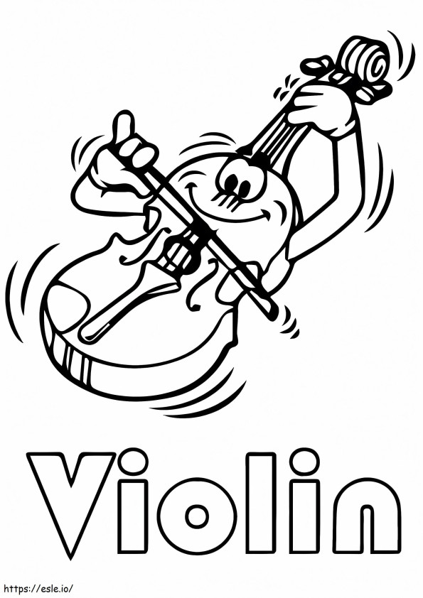 dibujos animados de violín para colorear