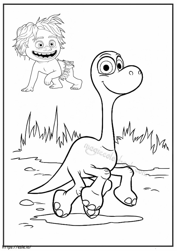 Arlo Smiling And Spot coloring page