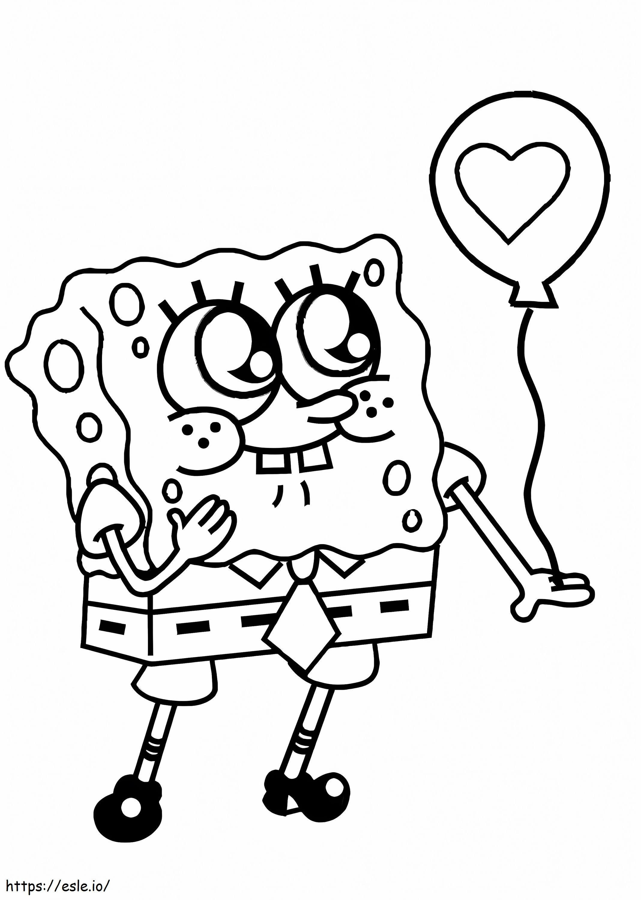 Adorable SpongeBob coloring page