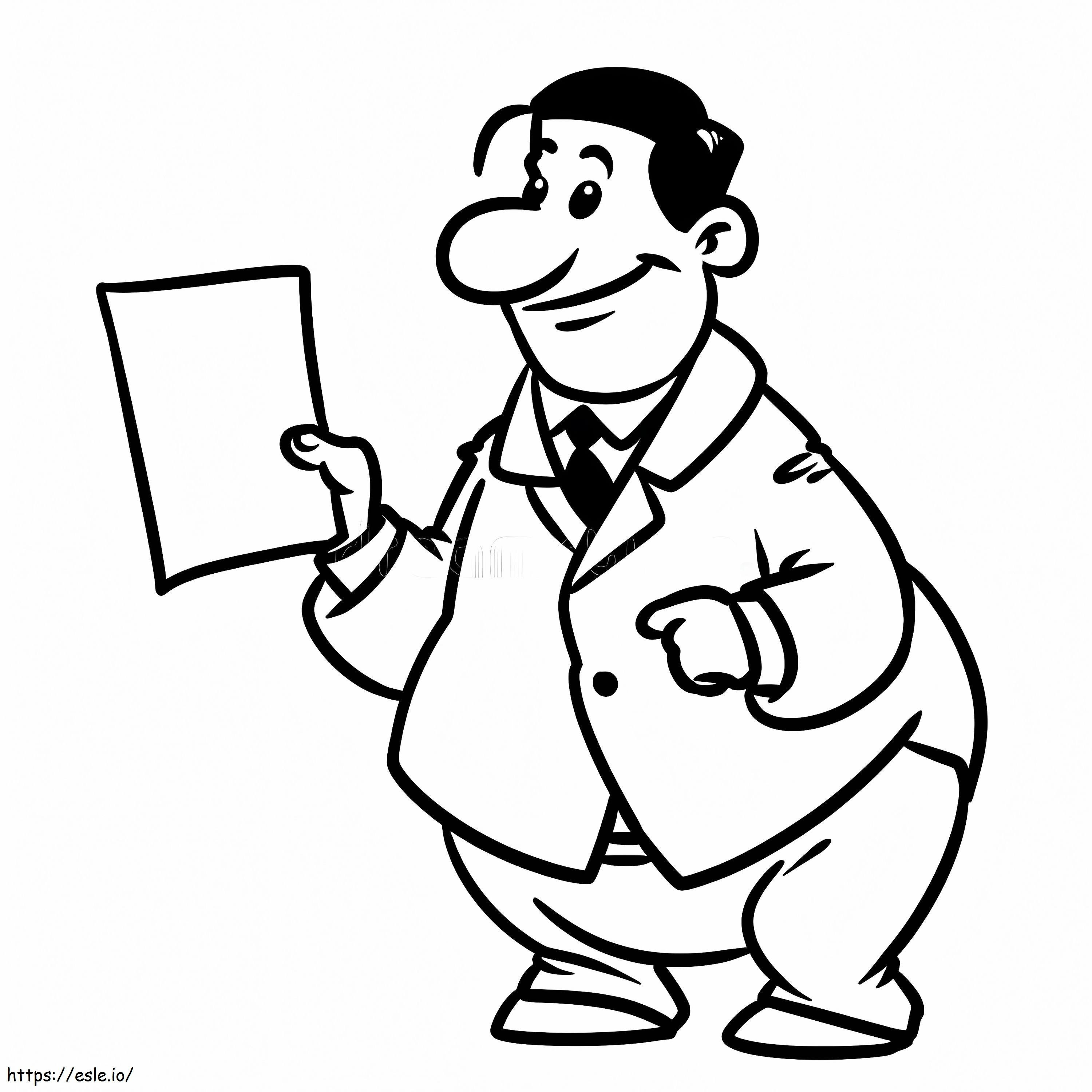 Smiling Fat Businessman coloring page