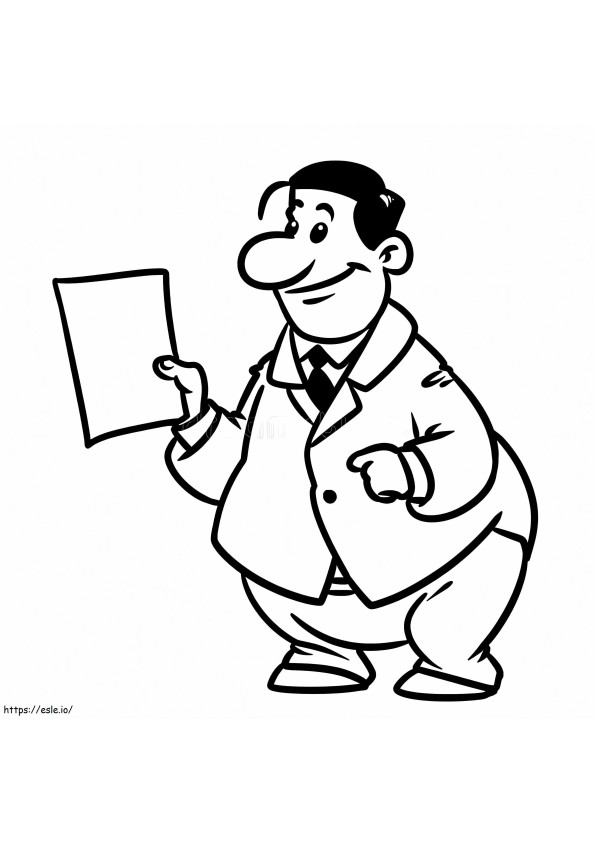 Smiling Fat Businessman coloring page