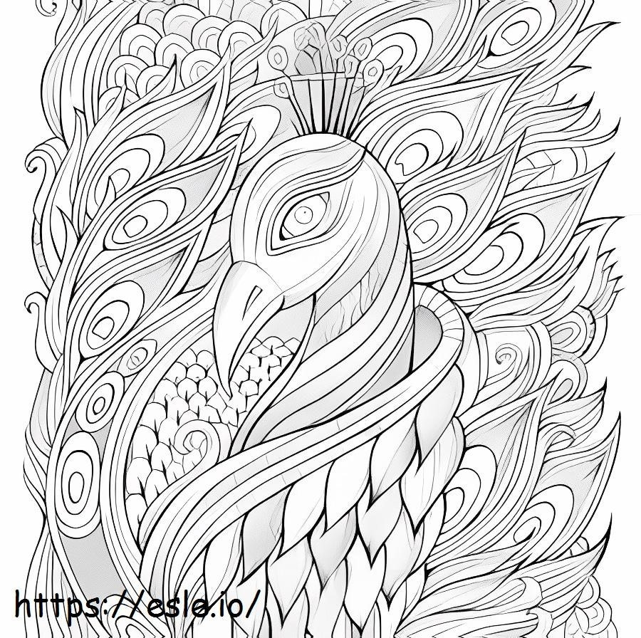 Peacock Face Stress Relief coloring page