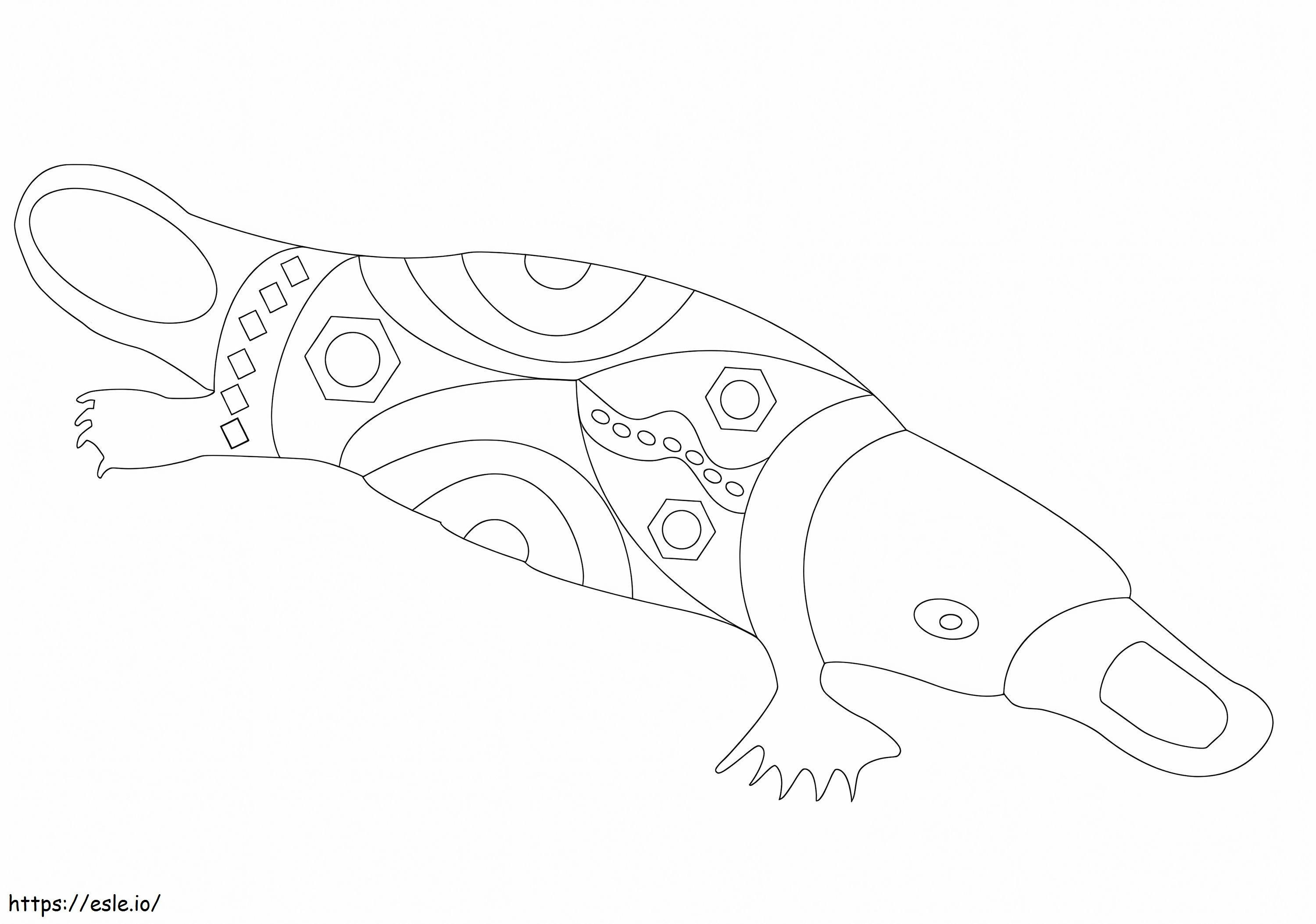 Ornitorrinco del arte aborigen para colorear