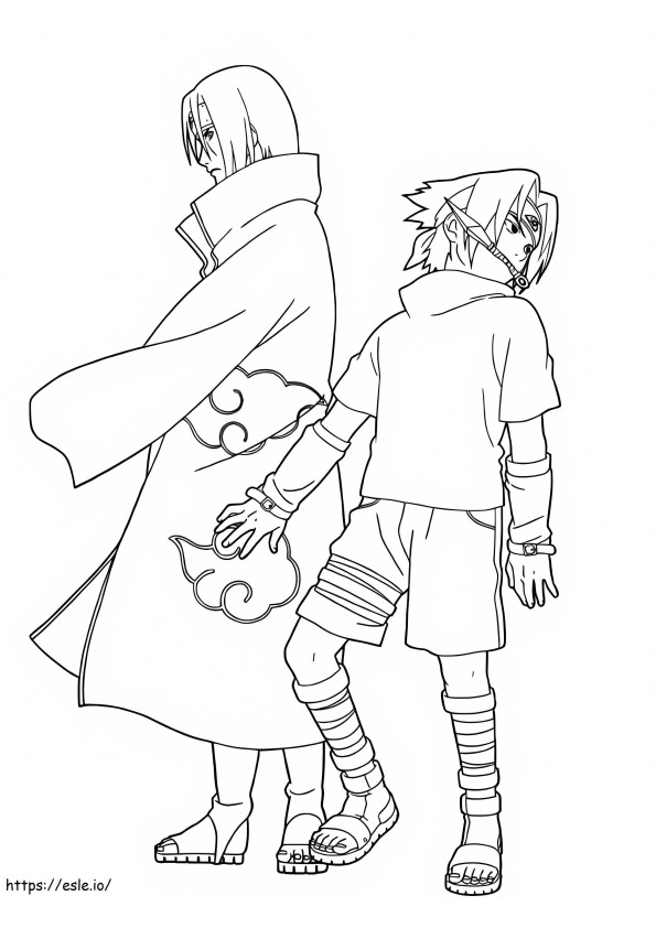 Coloriage Sasuke contre Itachi à imprimer dessin
