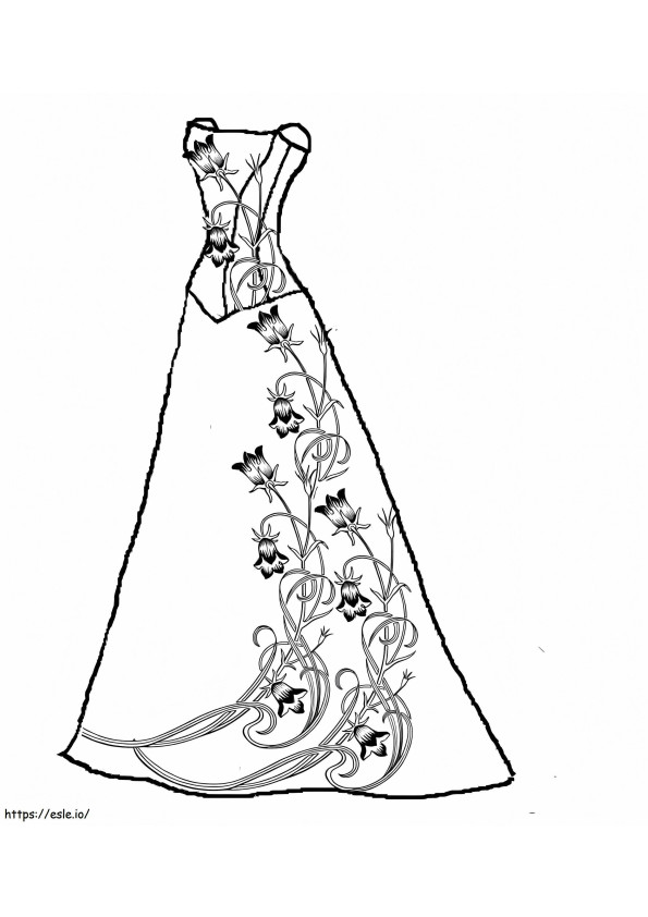 Kukkainen mekko värityskuva