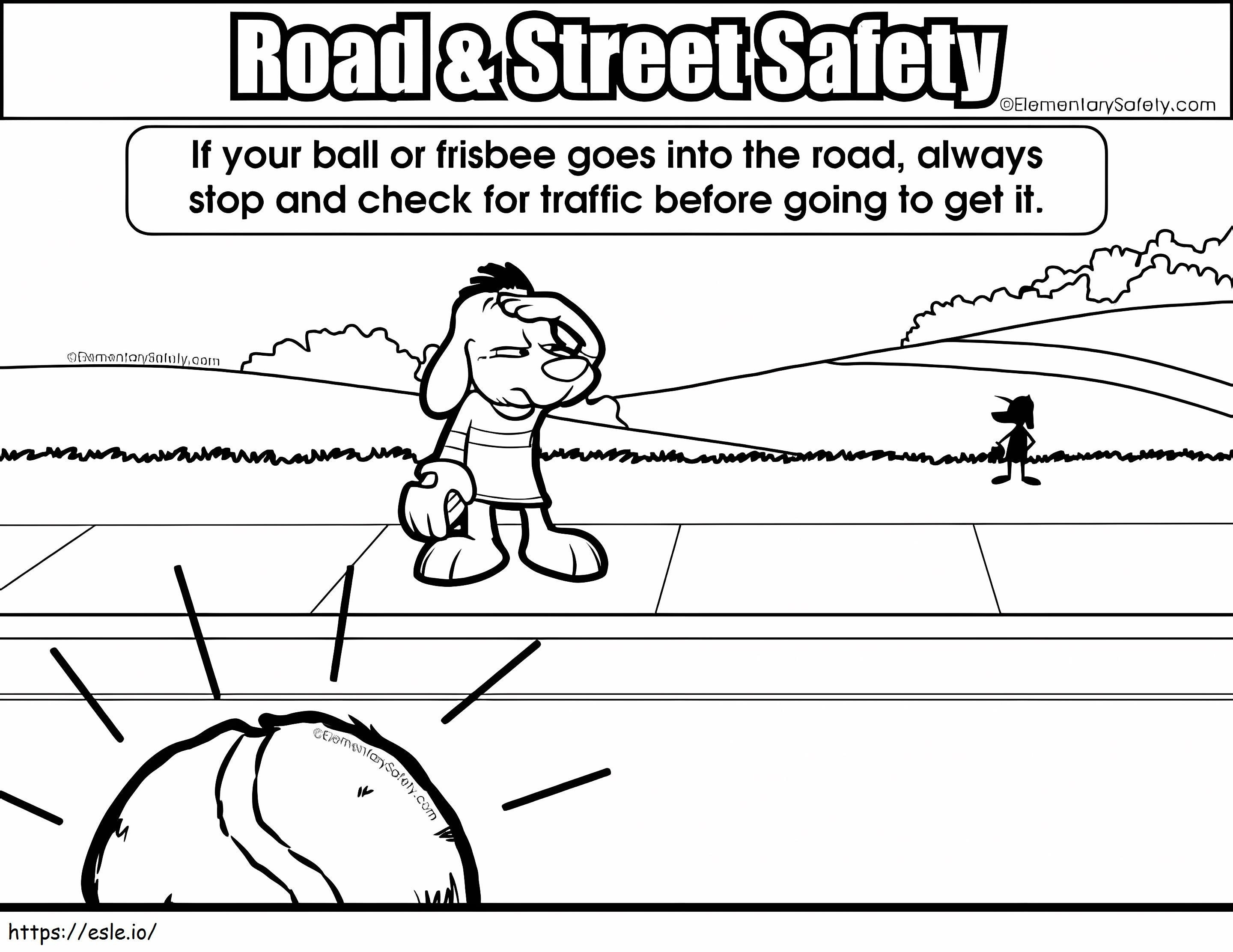 Ball On The Road coloring page