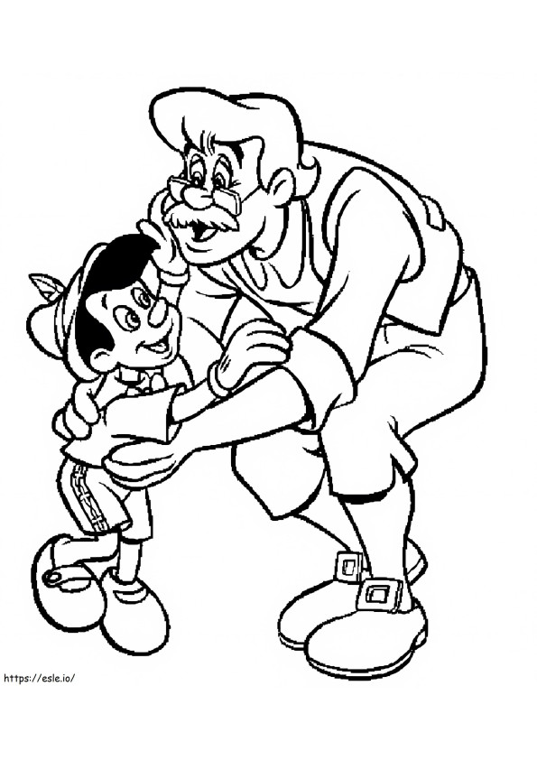 Pinocchio And Grandpa coloring page