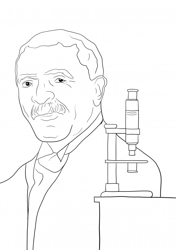 Desen de colorat George Washington Carver pentru utilizare gratuită