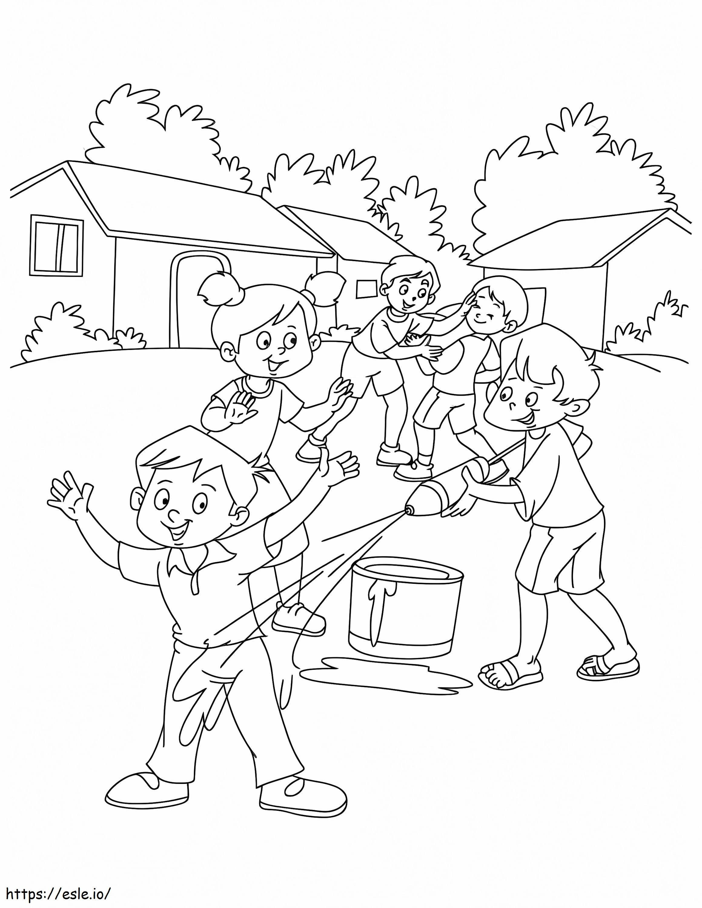 Holi 3 coloring page