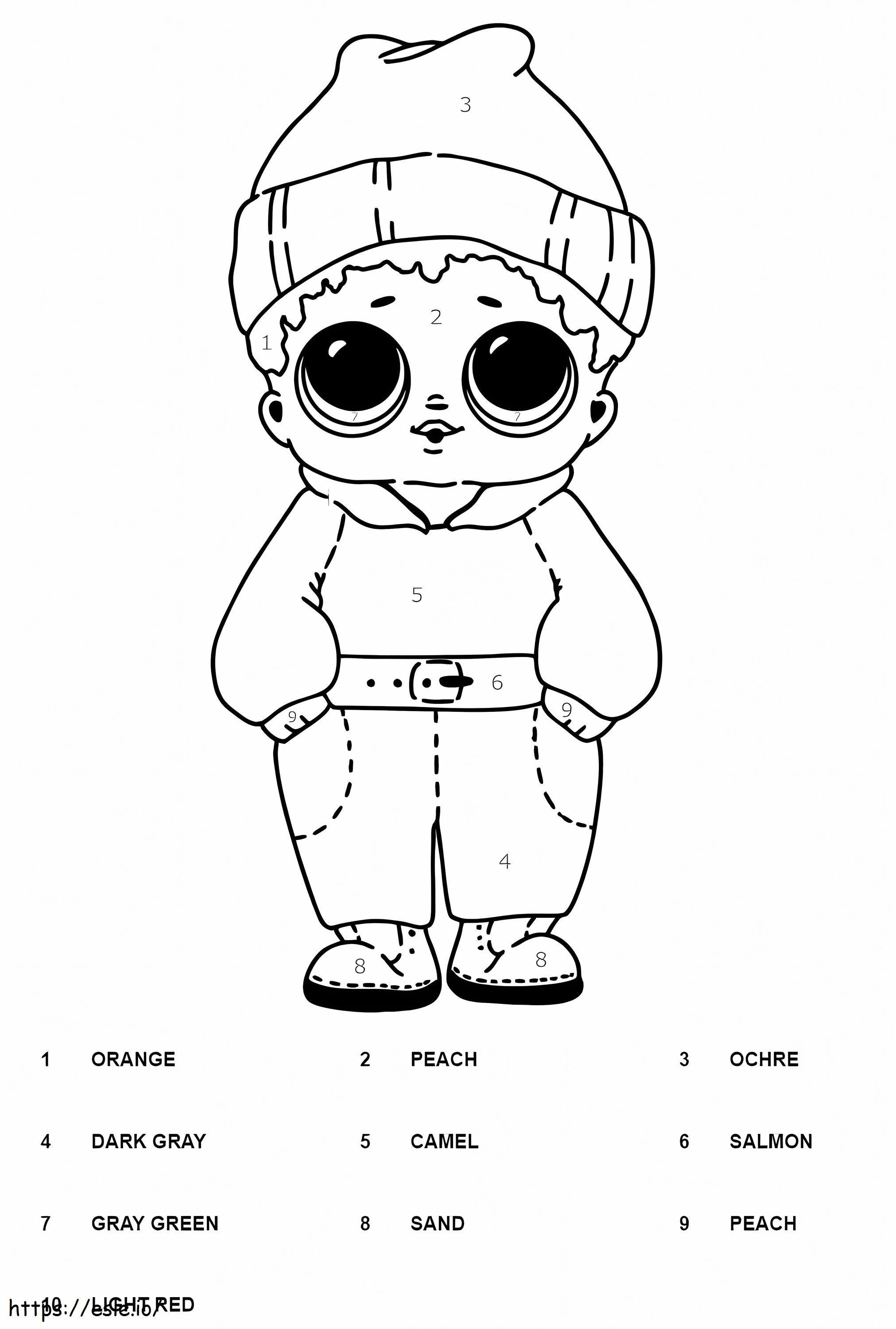 Printable LOL Boy Color By Number coloring page