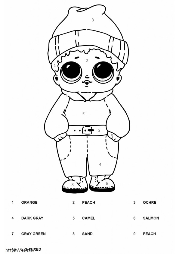 Printable LOL Boy Color By Number coloring page