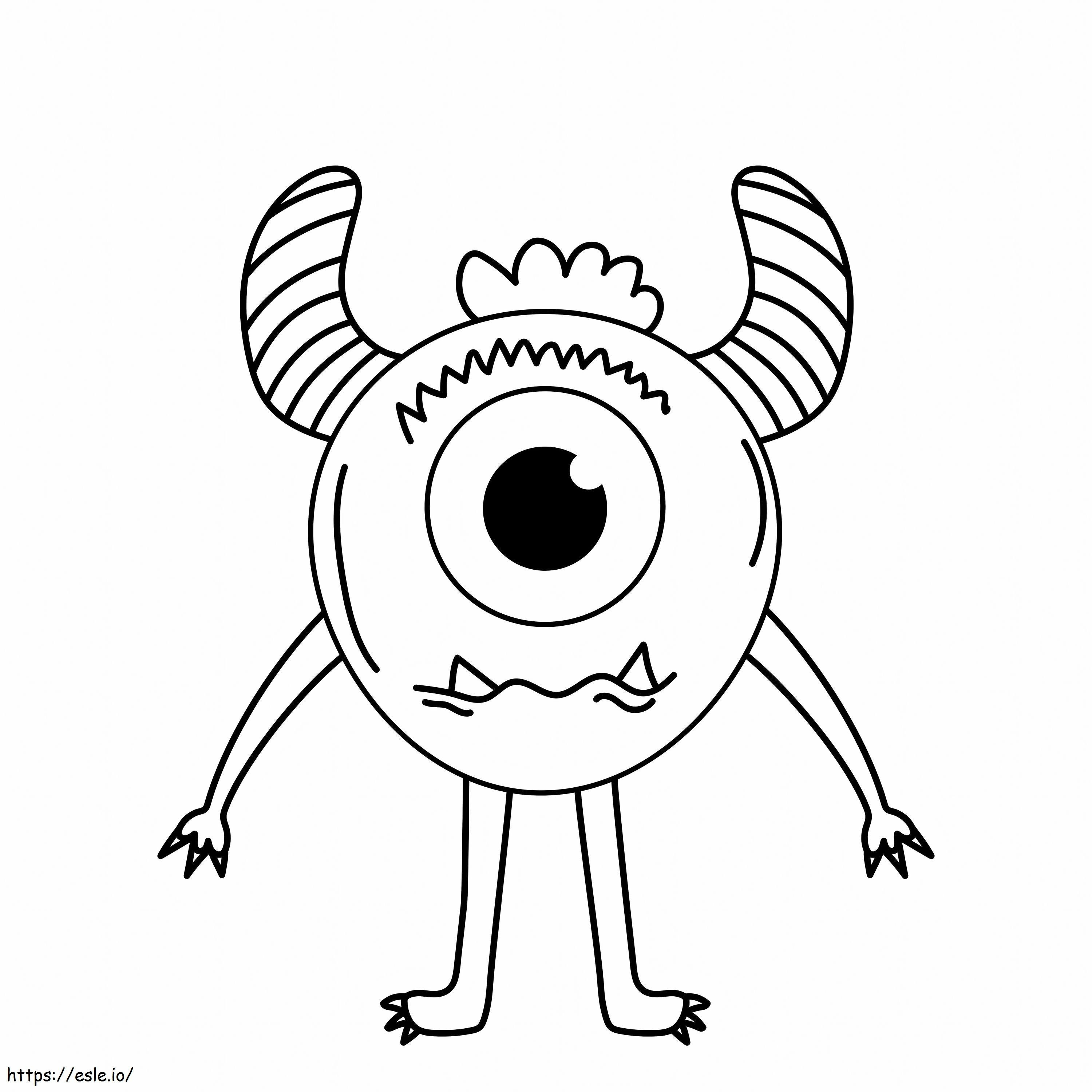 Coloriage Monstre mignon avec de grands yeux à imprimer dessin
