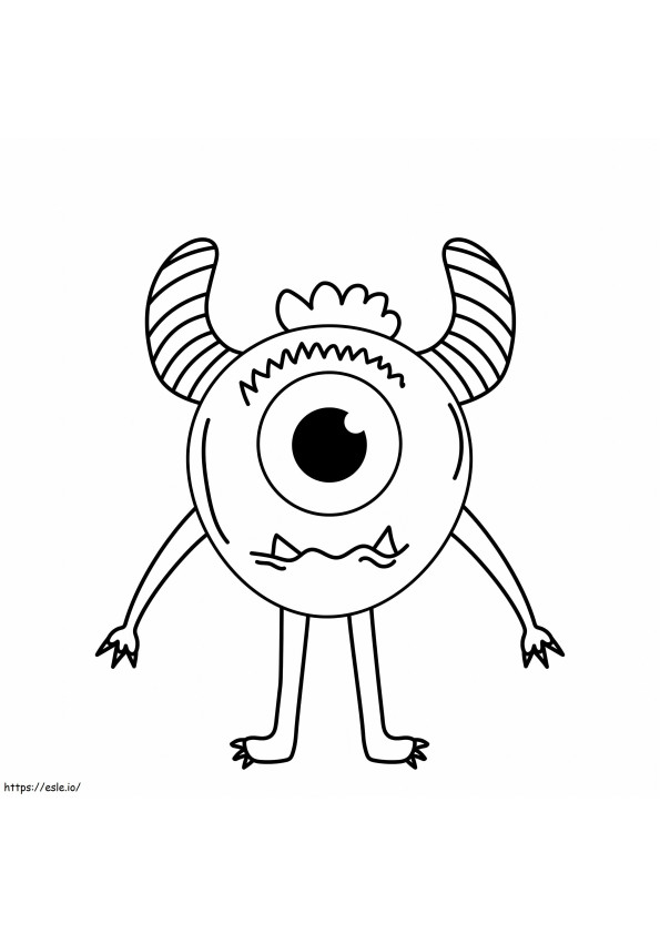 Coloriage Monstre mignon avec de grands yeux à imprimer dessin