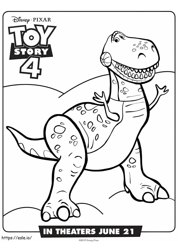 1559980239_Rex Toy Story 4 A4 coloring page