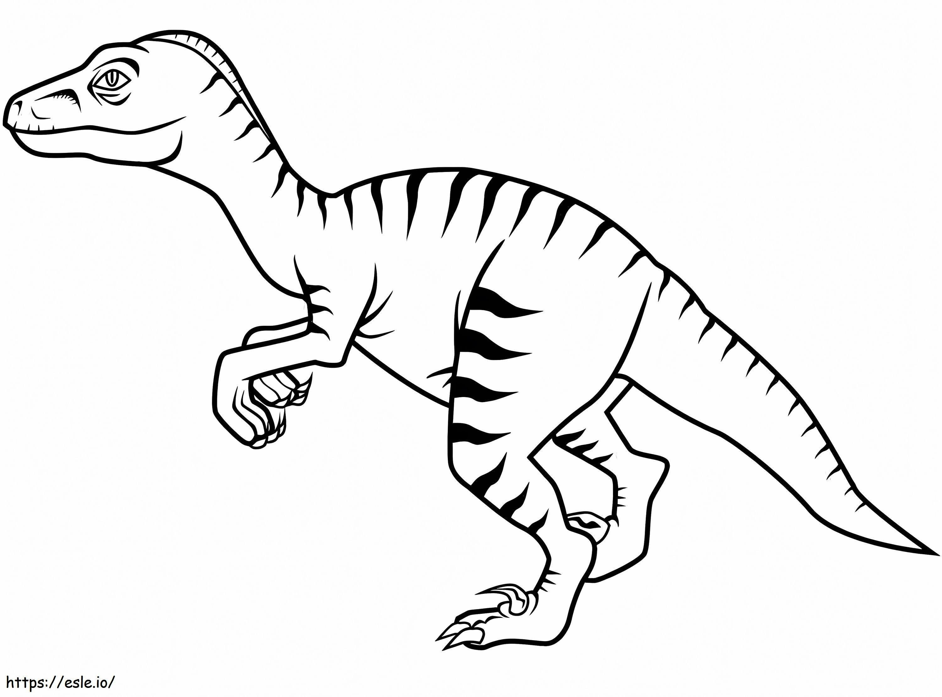 Dinosaure Velociraptor 4 värityskuva