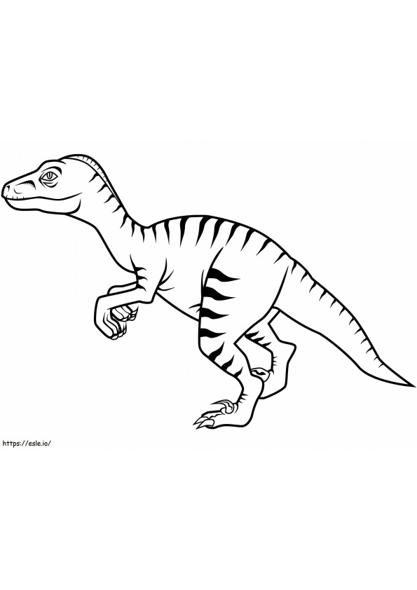Dinosaure Velociraptor 4 värityskuva