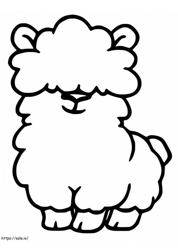 Alpaca Kawaii para colorir