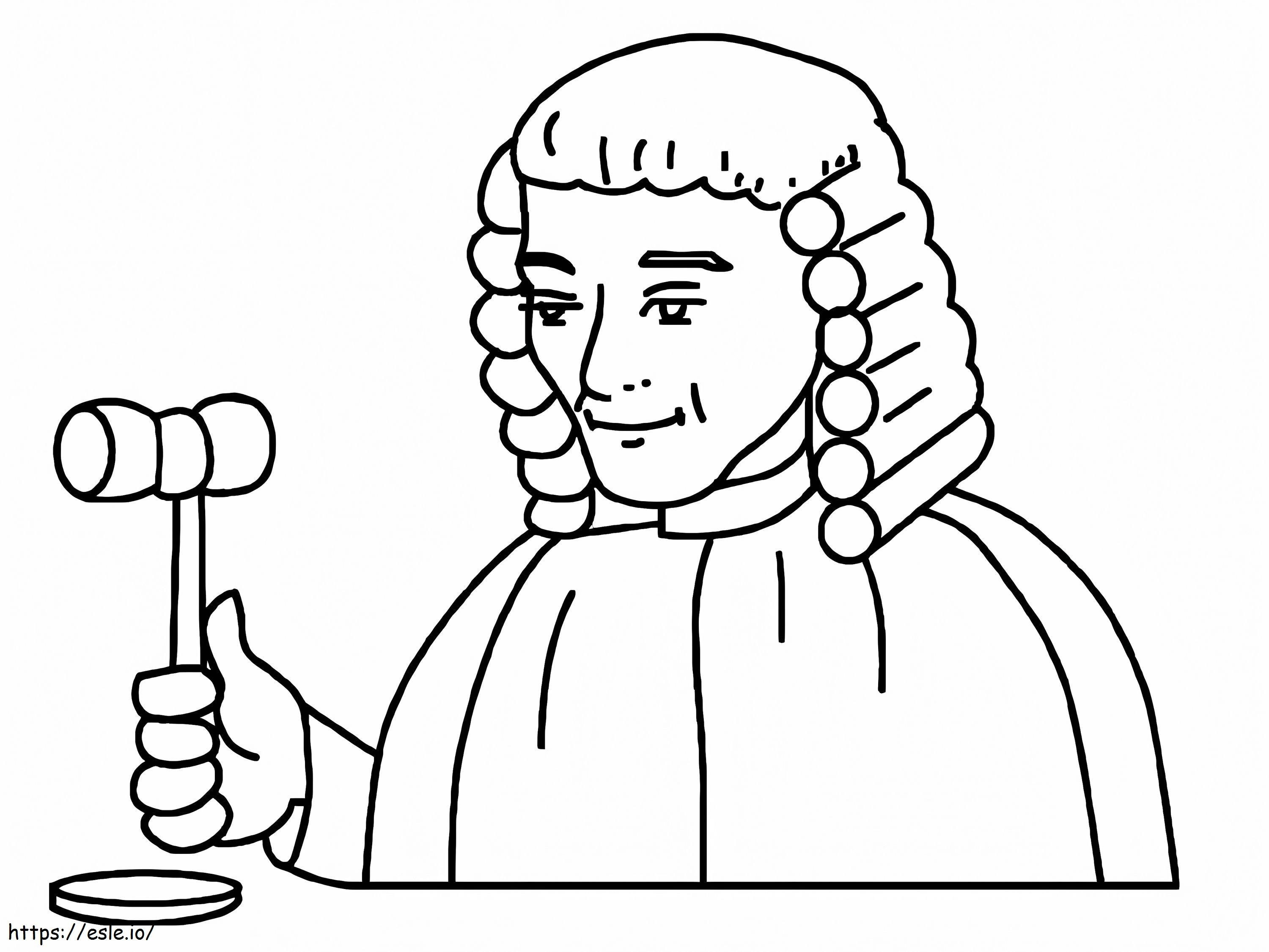 O juiz está sorrindo para colorir