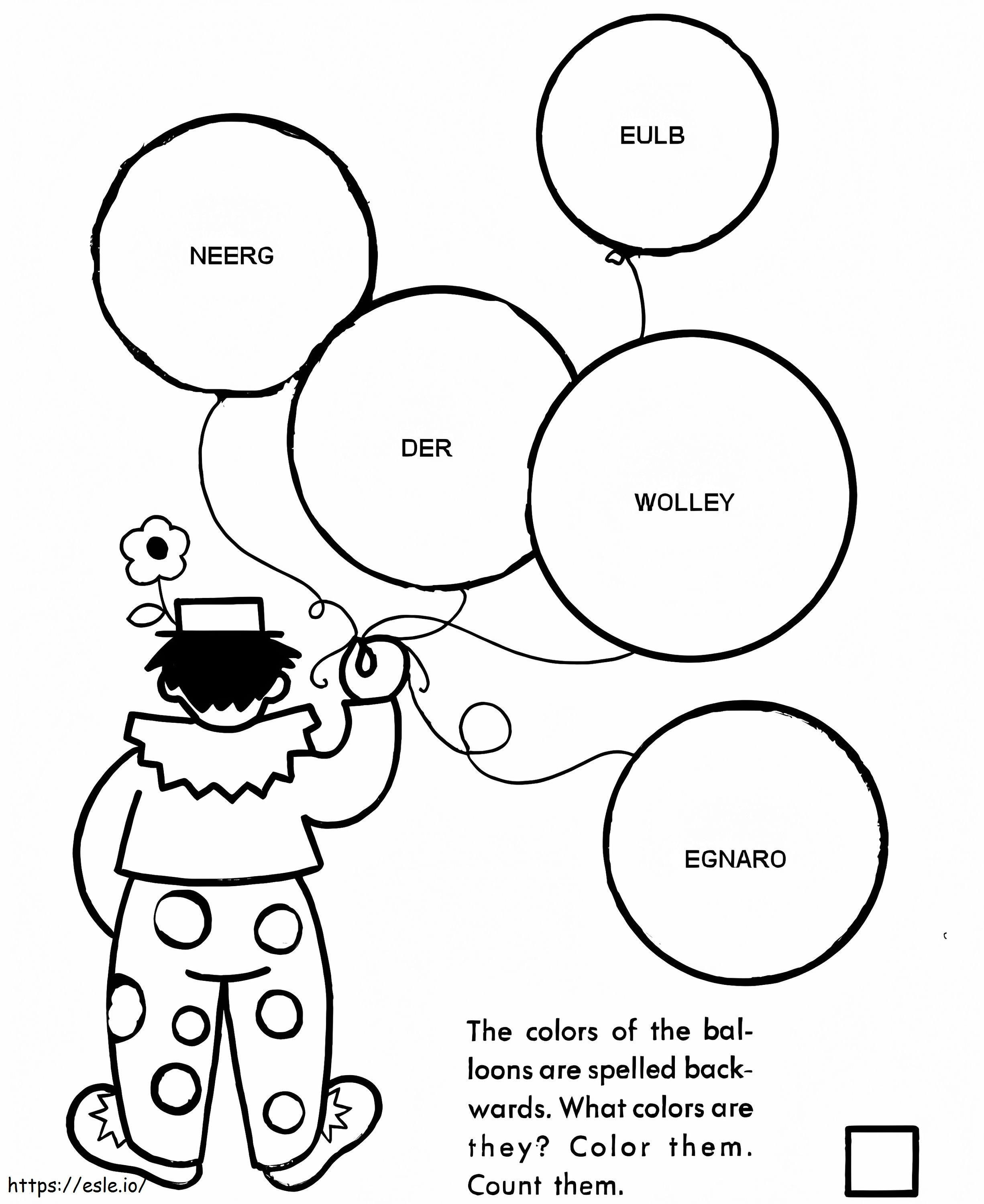 Clown For Kindergarten Color By Number coloring page