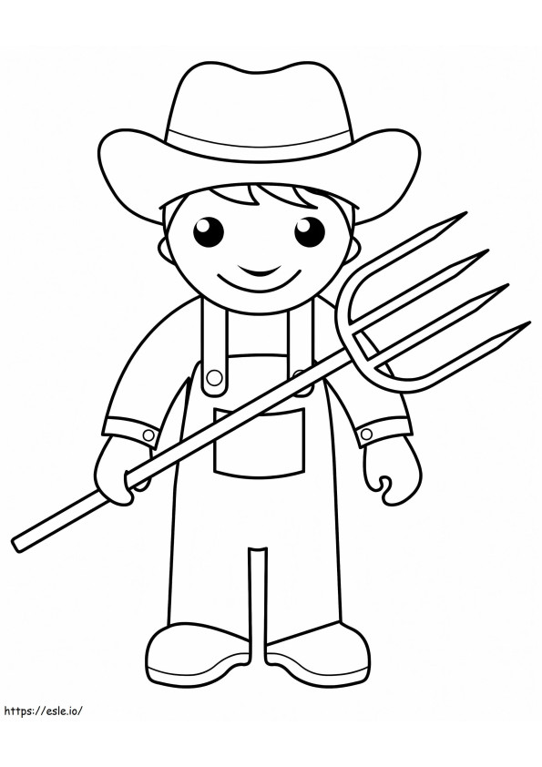 Farmer Is Smiling coloring page